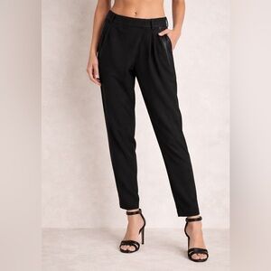 Vince NWT Black Asymmetrical Chic Jogger Pants Trousers w/ Leather Trim – Size 2